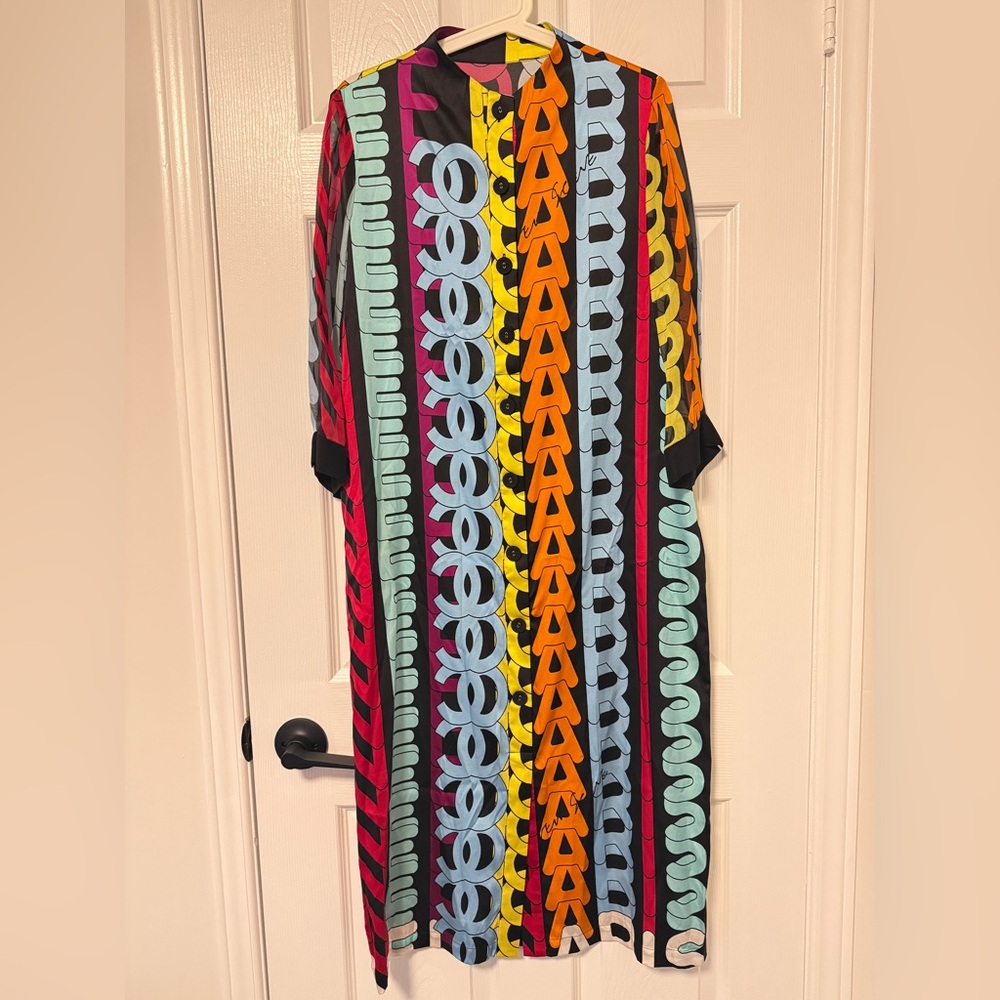 Colorful Silk Striped Maxi Dress
